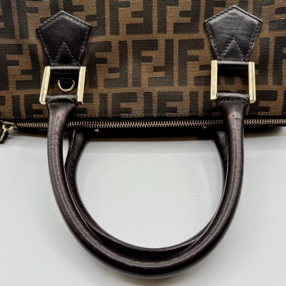 Fendi Zucca Brown and Black Satchel | Very Good Condition